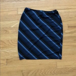 Express Blue Striped Silky Mini Skirt
